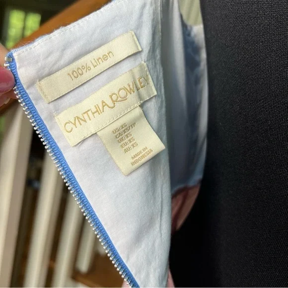 Cynthia Rowley Color Block Linen Summer Dress - Picture 8 of 8